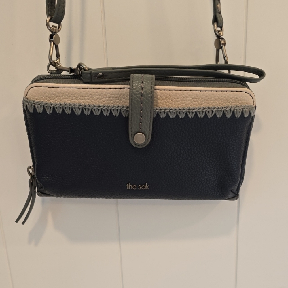 The Sak Black and Cream Crossbody Bag with Adjustable Strap